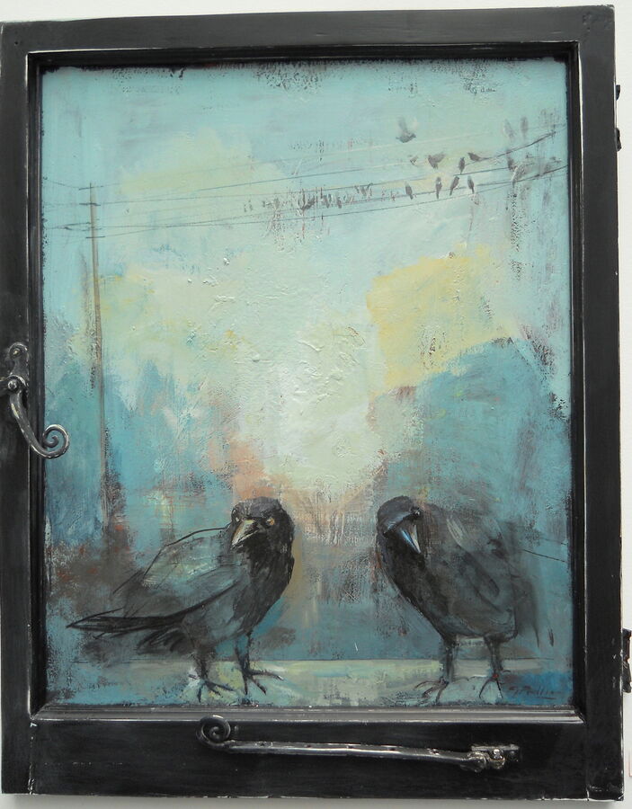 crows ( a view through the window )