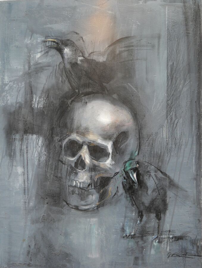 crows with scull