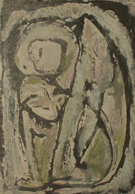 Seated Figure, Cat and Bird