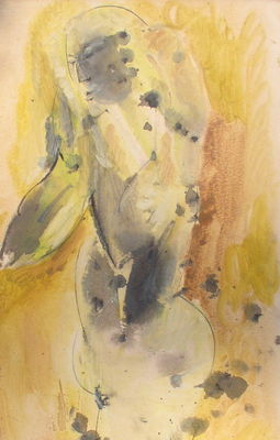 Standing Figure with a yellow Background