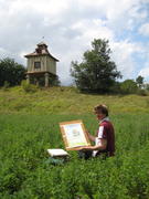 Ben painting en plein air