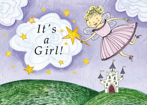 Fairy Tale New Baby Girl Illustration