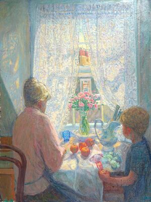 Sun and lace curtains