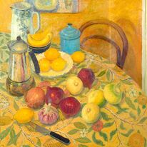 Yellow tablecloth