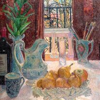 Orange lily and fruit