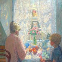Sun and lace curtains
