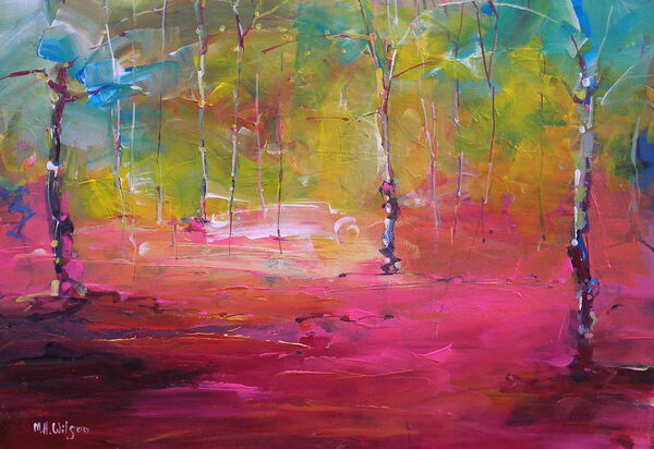 Three Birches, Autumn