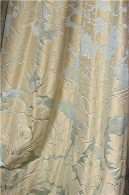c3845 green and gold classical silk damask