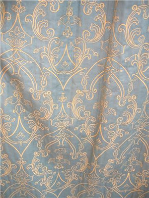 c2867 green gold raised line damask