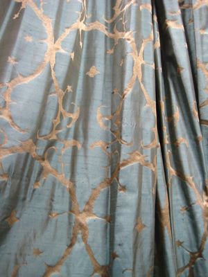 c3660 teal green and gold modern damask
