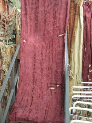 C1812 Shredded Red Silk Damask