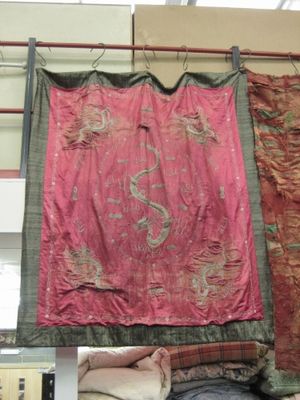 C5392 Bright Pink Silk with Gilt Embroidered Dragon