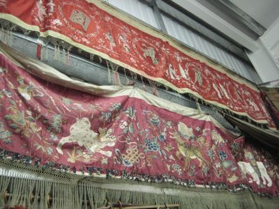 C2433  C2451 Red Silk Chinese Banners