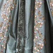 c3858 aqua floral embroidered silk