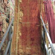C1905 Worn Rust Velvet with Antique Applique
