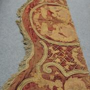 C1905P Worn Rust Velvet with Antique Applique Pelmet