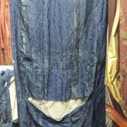 C1379 Blue Antique Shredded Silk Damask