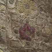 C2615 Detail of Panel - Heavy gold Gilt Embroidery with Burgundy