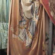 C2606 Faded Orange Chinese Silk with Old Man Embroidery