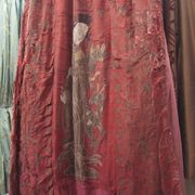 C5187 Red Chinese Silk Panel with Female Figure