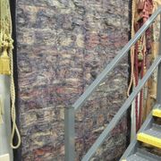 C5204 Blue and Red Shredded Silk Panel With Velvet Border