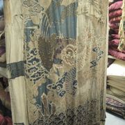 C2466 Beige and Blue Chinese Embroidered Dragon Panel