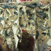 C5478 Beige and Blue Crewel Work Banner