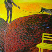 The dog and the bench