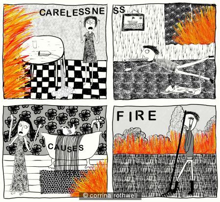 Carelessness Causes Fire 