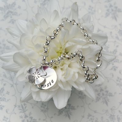 Personalised Poppy and Circle Bracelet £96
