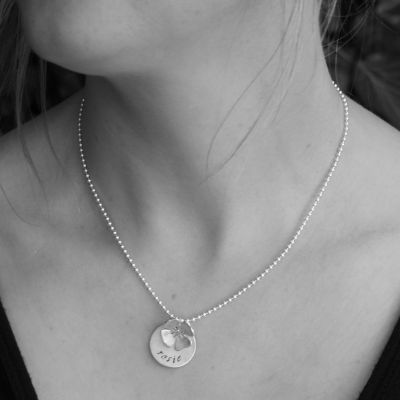 Personalised Poppy and Circle Necklace 