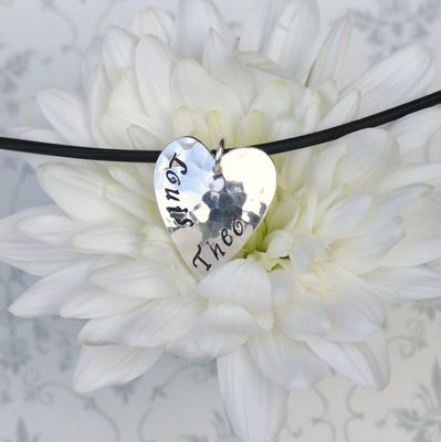 Personalised Textured Heart Necklace £52