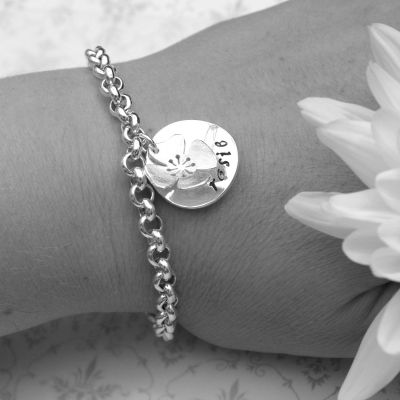 Personalised Poppy and Circle Bracelet 