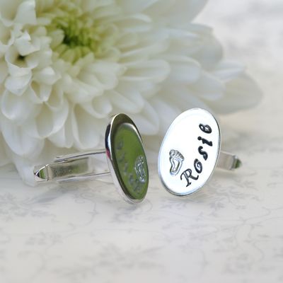 Personalised Footprint Cufflinks £92
