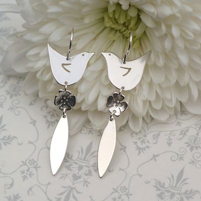 Hedgerow Bird Long Earrings £46