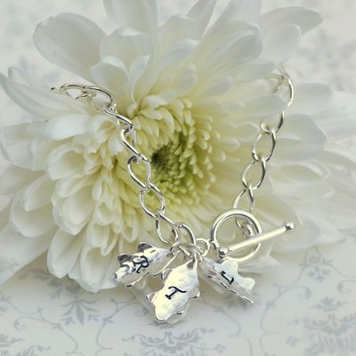Personalised Oak Leaf Bracelet From £45
