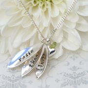Personalised Leaf and Tiny Heart Necklace from £42