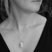 Personalised Leaf and Tiny Heart Necklace 
