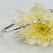 Gold Collection- 9ct White and Yellow Gold Heart Bangle £620