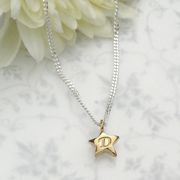 Gold Collection- 9ct White and Yellow Gold Star Necklace £195