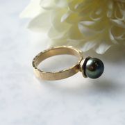 Gold Collection- 9ct Yellow Gold and Fresh Water Pearl Acorn Ring £305