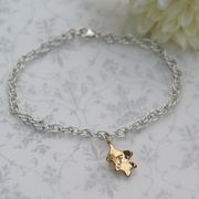 Gold Collection - 9ct Yellow Gold Oak Leaf and Silver Bracelet £105