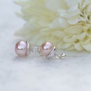 Gold Collection - 9ct White Gold and Fresh Water Pearl Acorn Earrings £145