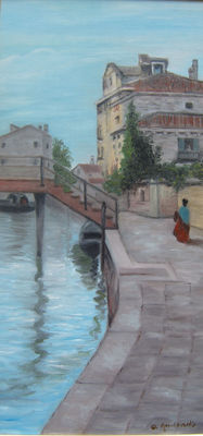 Lady walking in Venice (part of a pair)