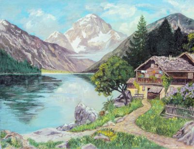 Swiss house by the lake