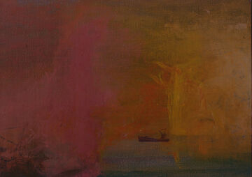 Ship entering pink cloud