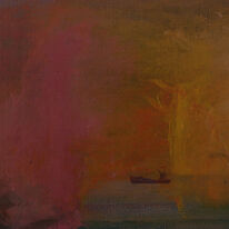 Ship entering pink cloud
