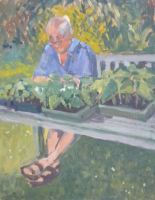 The Gardener Reading a Newspaper