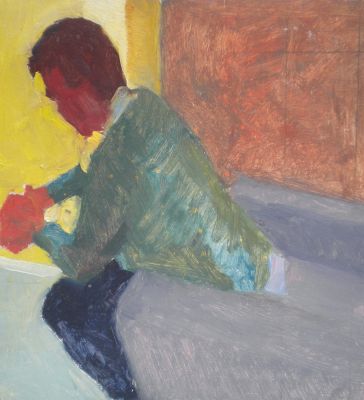 Seated Figure Watching Boxing