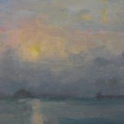 Sunrise with Dark Ship
